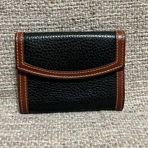 Vintage Coach Sheridan Black & Brown Pebbled Leather Wallet